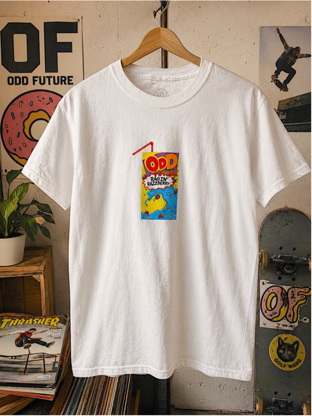 Odd Future OFWGKTA Ragin Razzberry Graphic Tee Shirt Small White Tyler